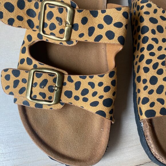 Refresh Comfy Casual Leopard Print Buckle Sandals Leo Slides 8.5 - Picture 4 of 10